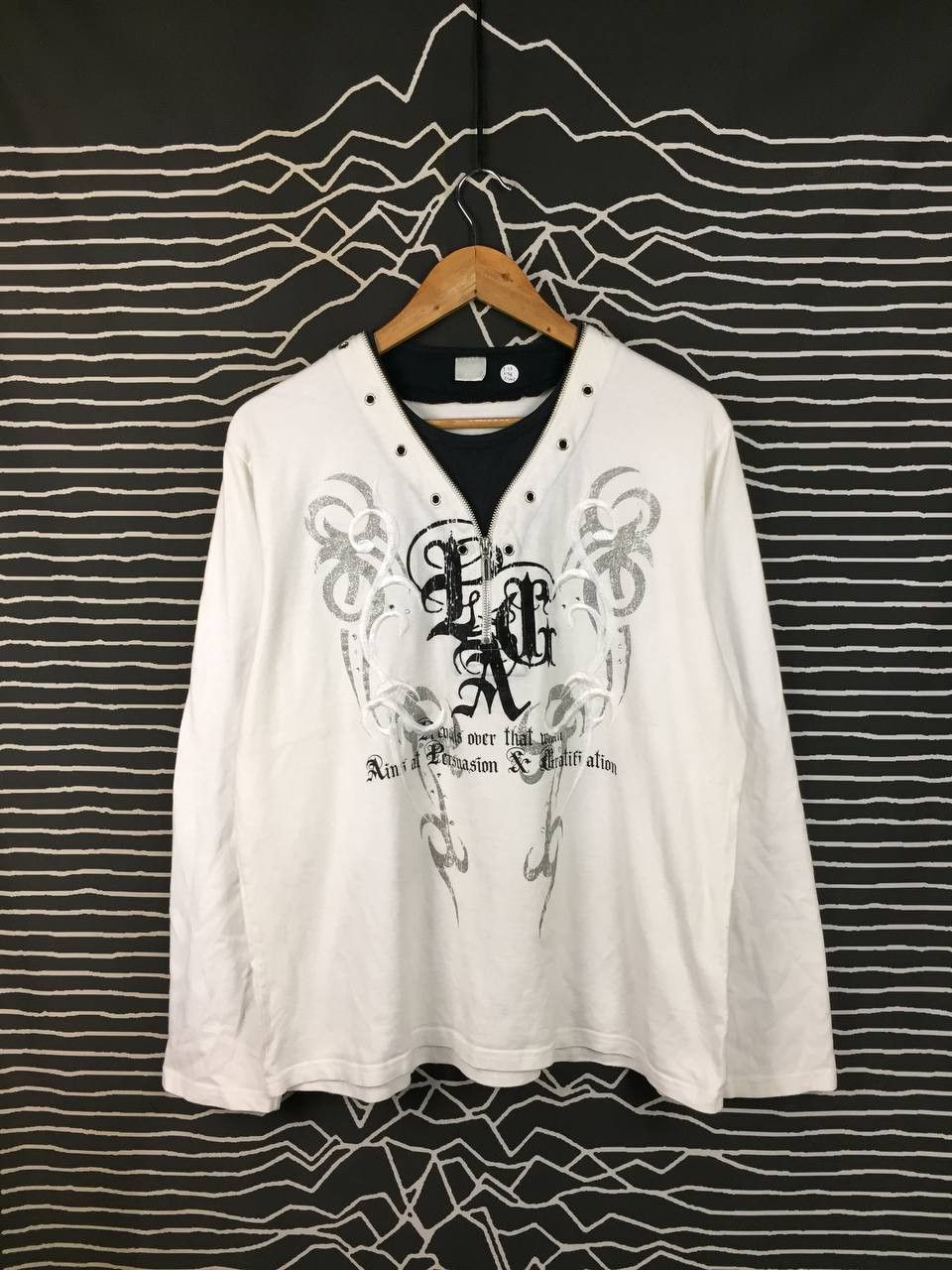 Japanese Brand Corn Flake Japan Cyber Grunge Zipper Neck Long Sleeve Tee Size US L / EU 52-54 / 3 - 2 Thumbnail