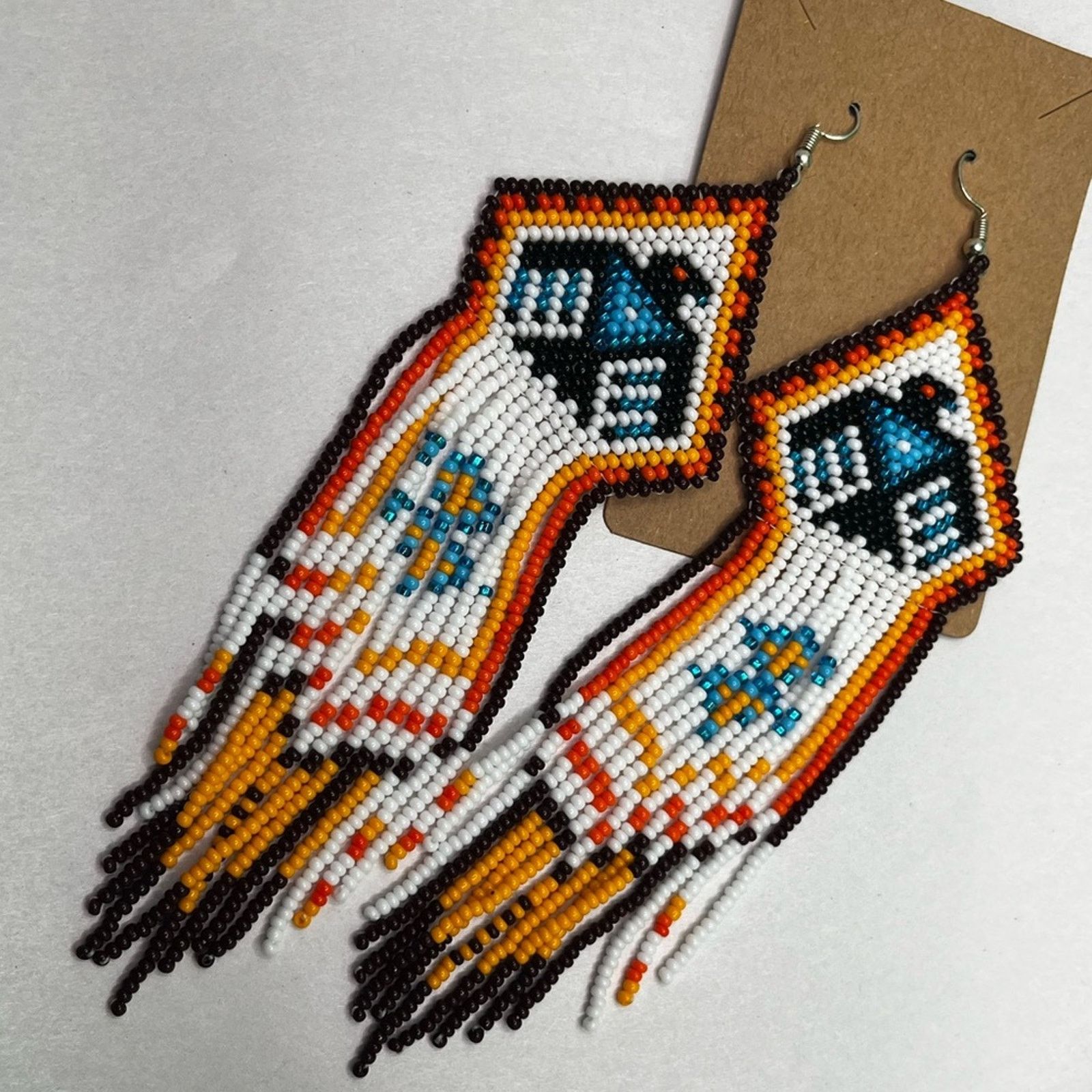 Other Aztec Fringe Eagle Beaded Earrings Size ONE SIZE - 1 Thumbnail