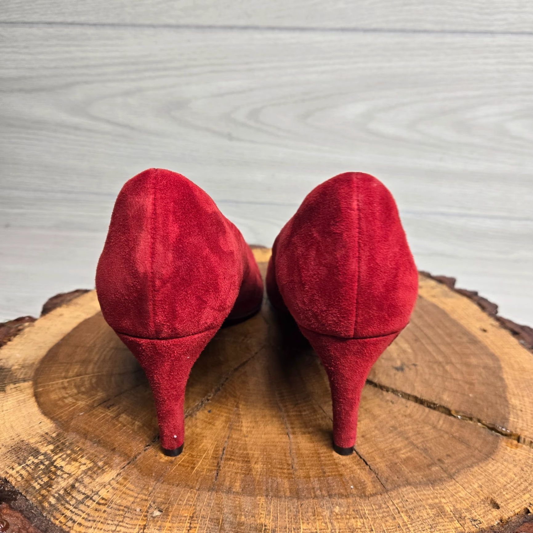 Cole Haan Cole Haan Pumps Women's Burgundy Suede Leather Round Toe Adult 10B Shoes Casual Leather Lining Women 10 Burgundy Suede Leather Pumps Size US 10 / IT 40 - 5 Thumbnail