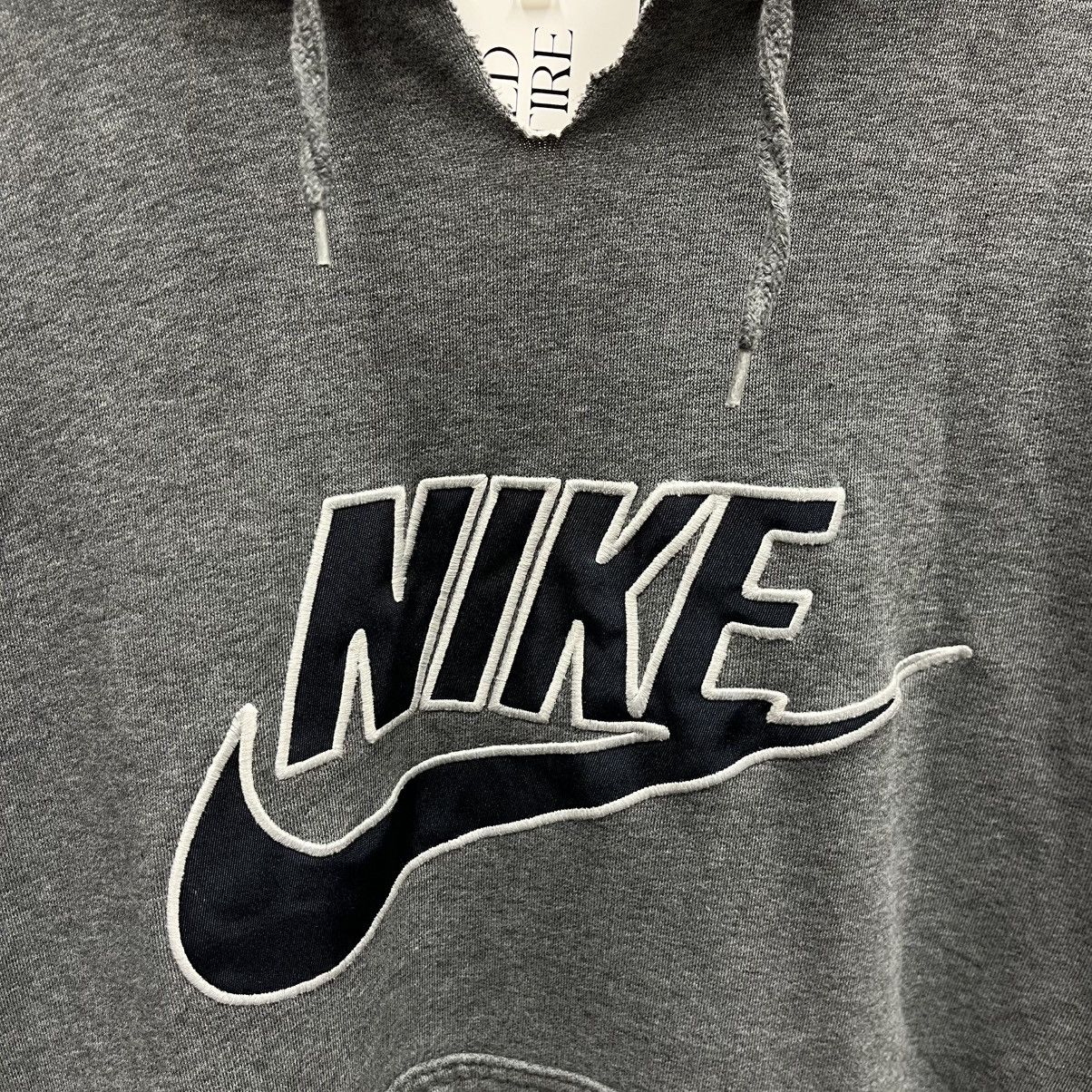 Nike Nike Vintage Y2K Gray Embroidered Swoosh Logo Fleece Hoodie Size US XL / EU 56 / 4 - 2 Thumbnail