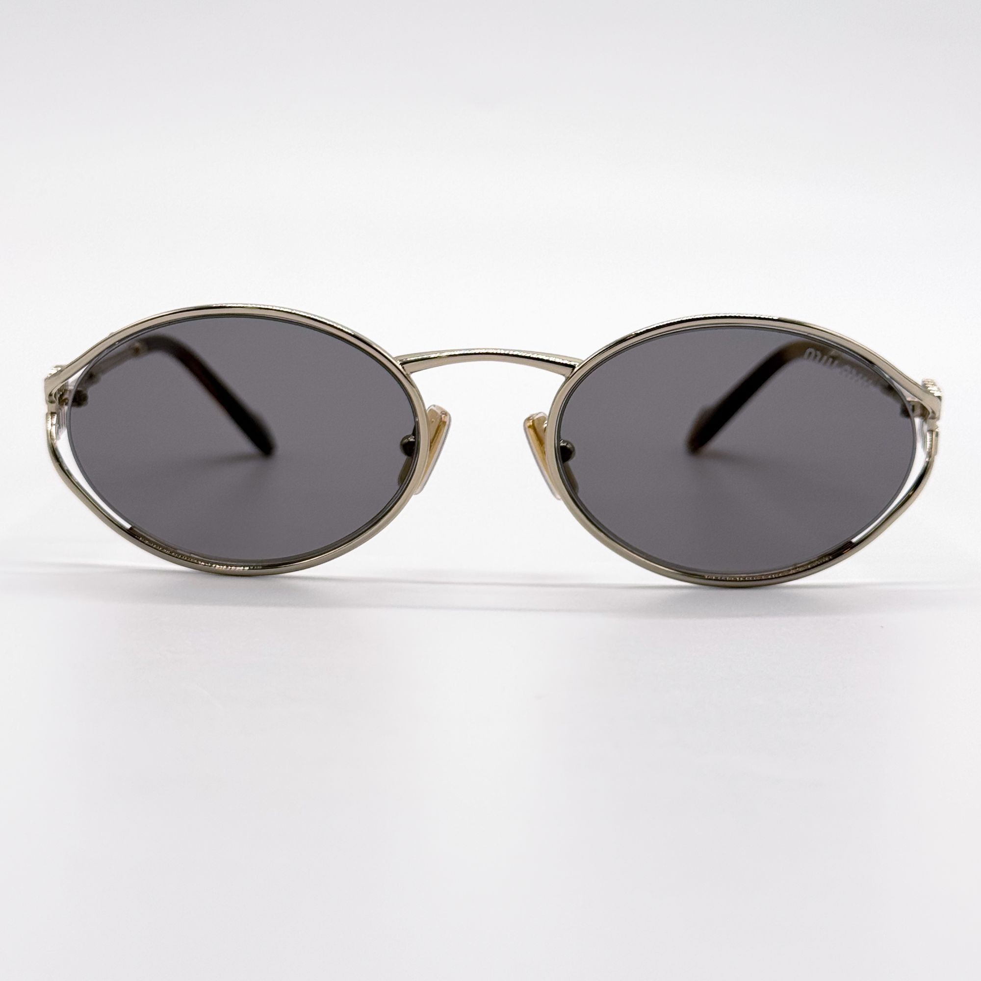 Miu Miu NEW MIU MIU MU52YS ZVN80Q SUNGLASSES GOLD/GRAY WOMEN MU 52YS Size ONE SIZE - 4 Thumbnail