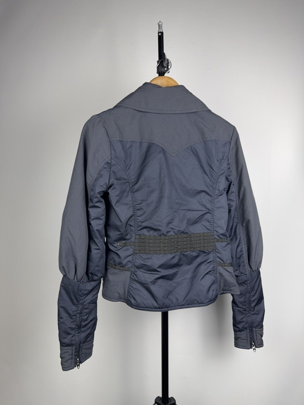 Diesel 00s Archive Diesel Cropped Moto Jacket Zip Tech Y2K Archive Size S / US 4 / IT 40 - 16 Thumbnail