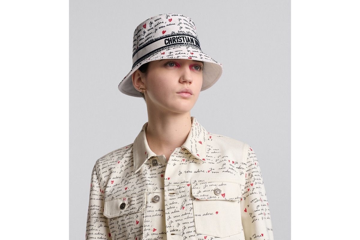 Dior o1bcso1str0226 Size:OS/Small-Brim Bucket Hat in White/Black Size ONE SIZE - 7 Thumbnail