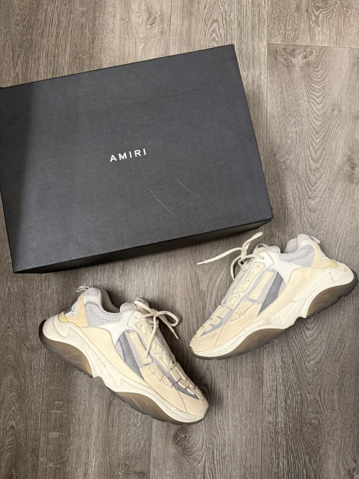 AMIRI Bone Runner White Grey Size 43 / US 10 With Box