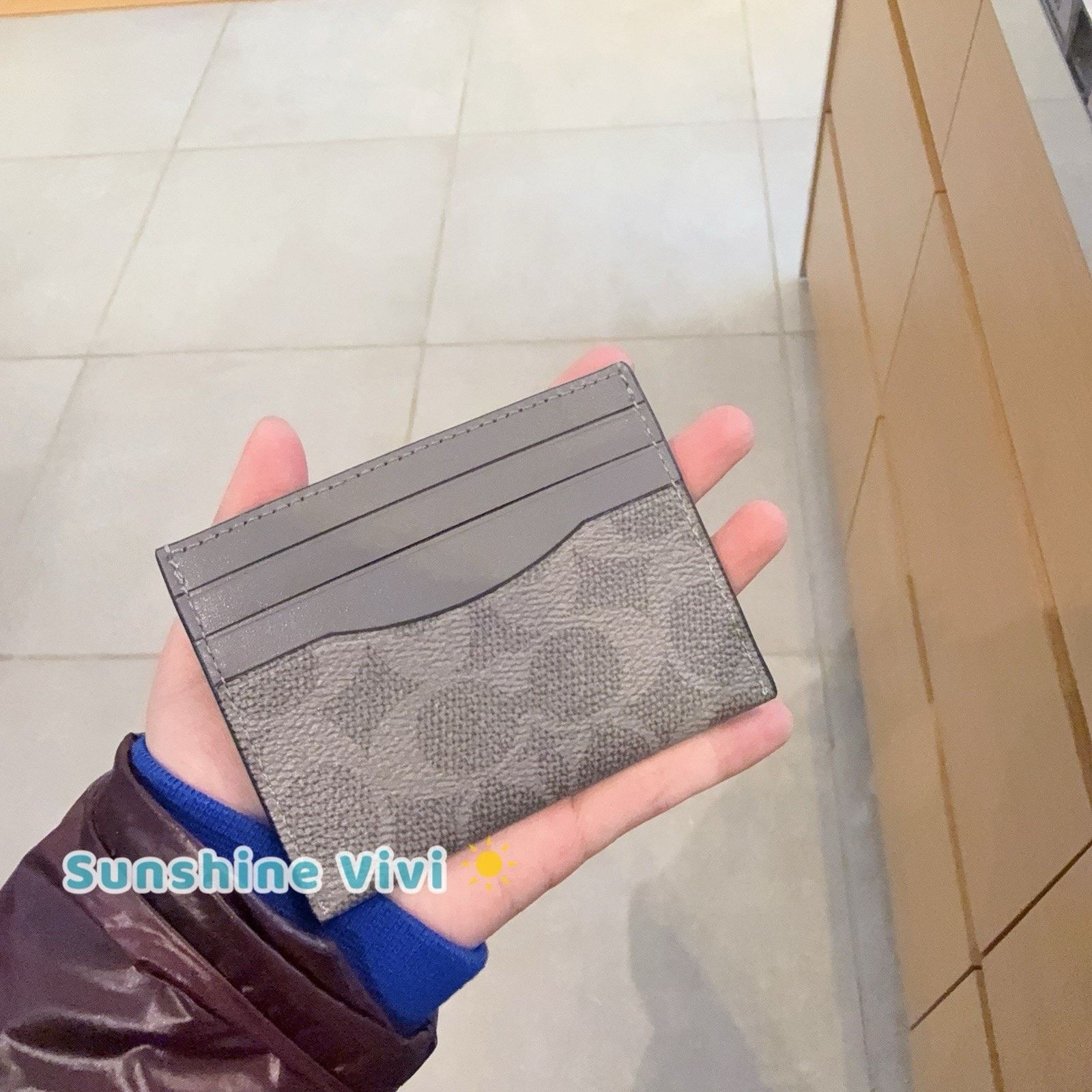 NWT Coach Slim Id Card Case CW366 GREY/CHARCOAL
