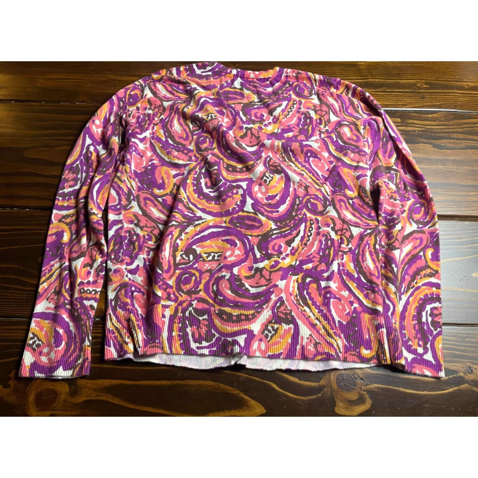 Merona Merona Cardigan Sweater Womens XL Pink Brown Purple - Casual, Regular Fit, Long Sleeve Size XL / US 12-14 / IT 48-50 - 2 Thumbnail