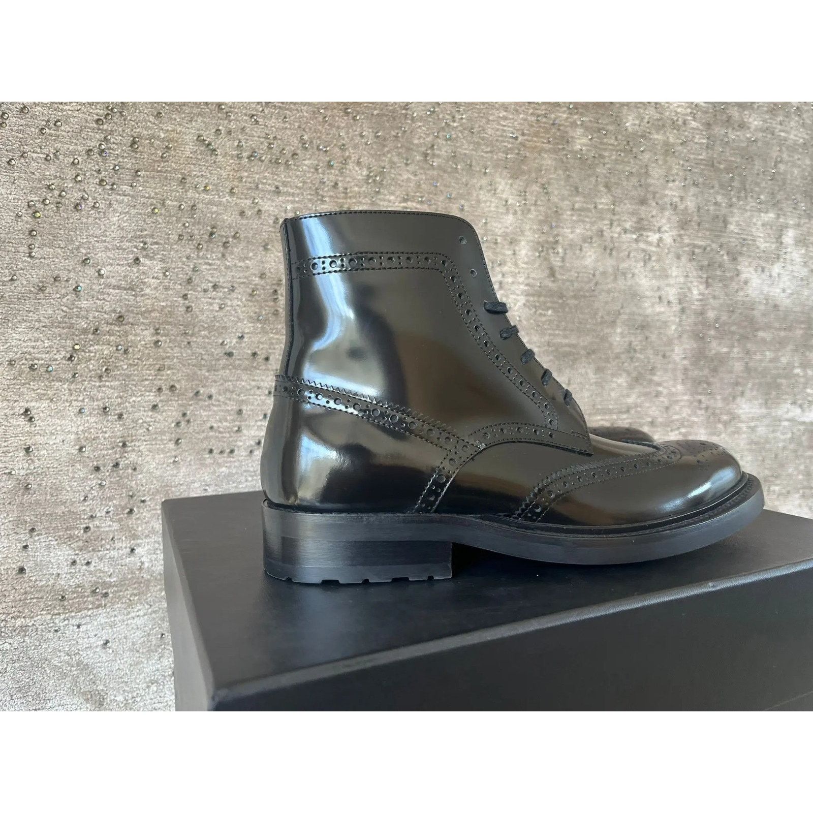 Saint Laurent Paris o1rshd1 Embroidered Army 20 Lace Up Boots in Ketta in Black Size US 7 / EU 40 - 8 Thumbnail