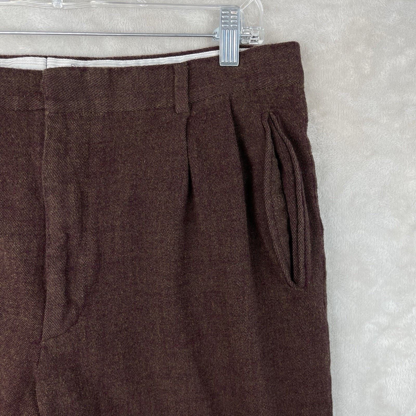 Zanella Zanella Platinum Duncan Burgandy Wool Dress Pants Italy Size US 36 / EU 52 - 2 Thumbnail