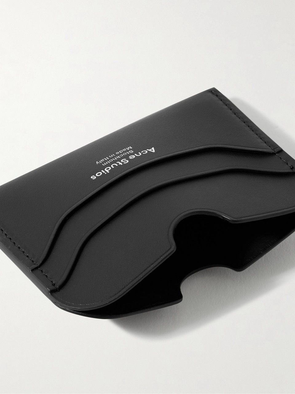 Acne Studios Elmas Logo-Print Leather Cardholder Size ONE SIZE - 4 Thumbnail