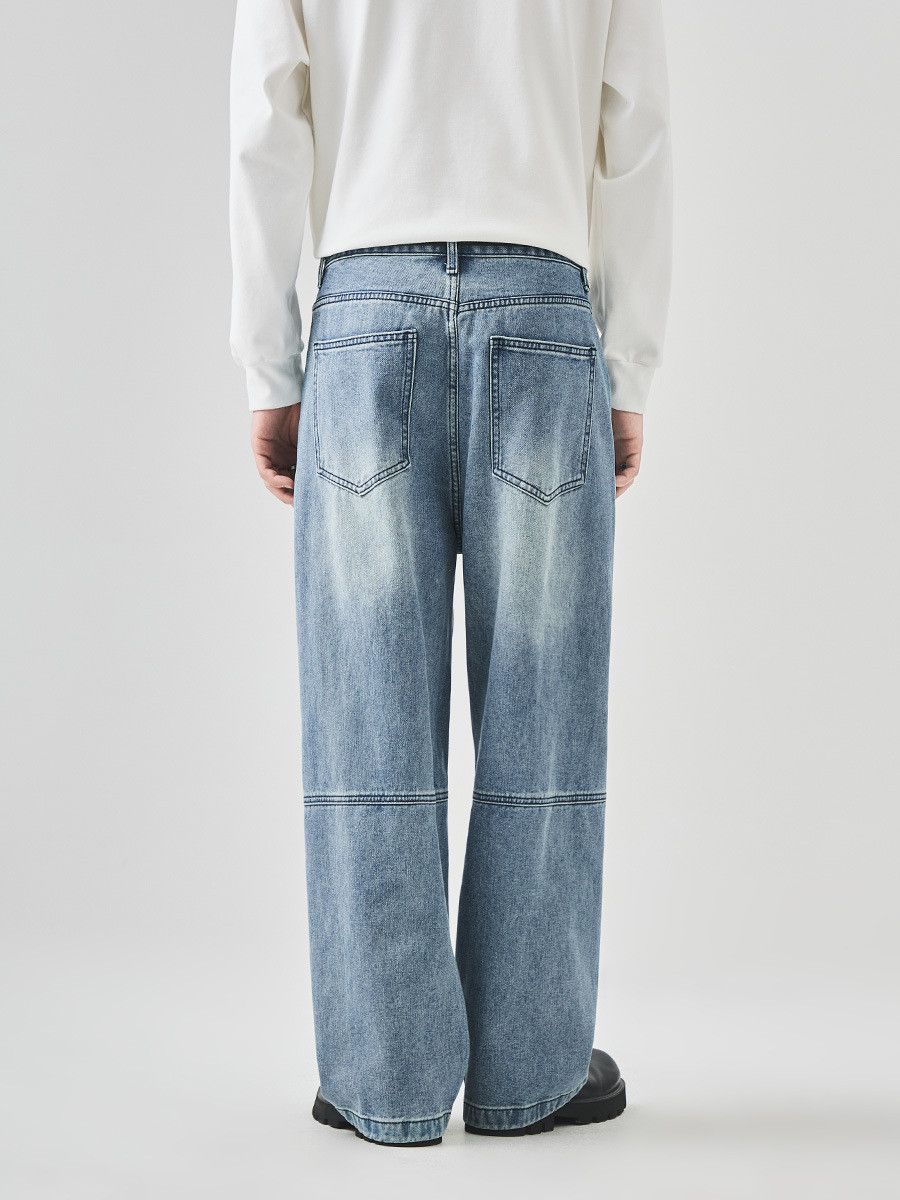 Jean Men's Street Loose Straight-Leg Trendy Paneled Jeans Size US 32 / EU 48 - 3 Thumbnail