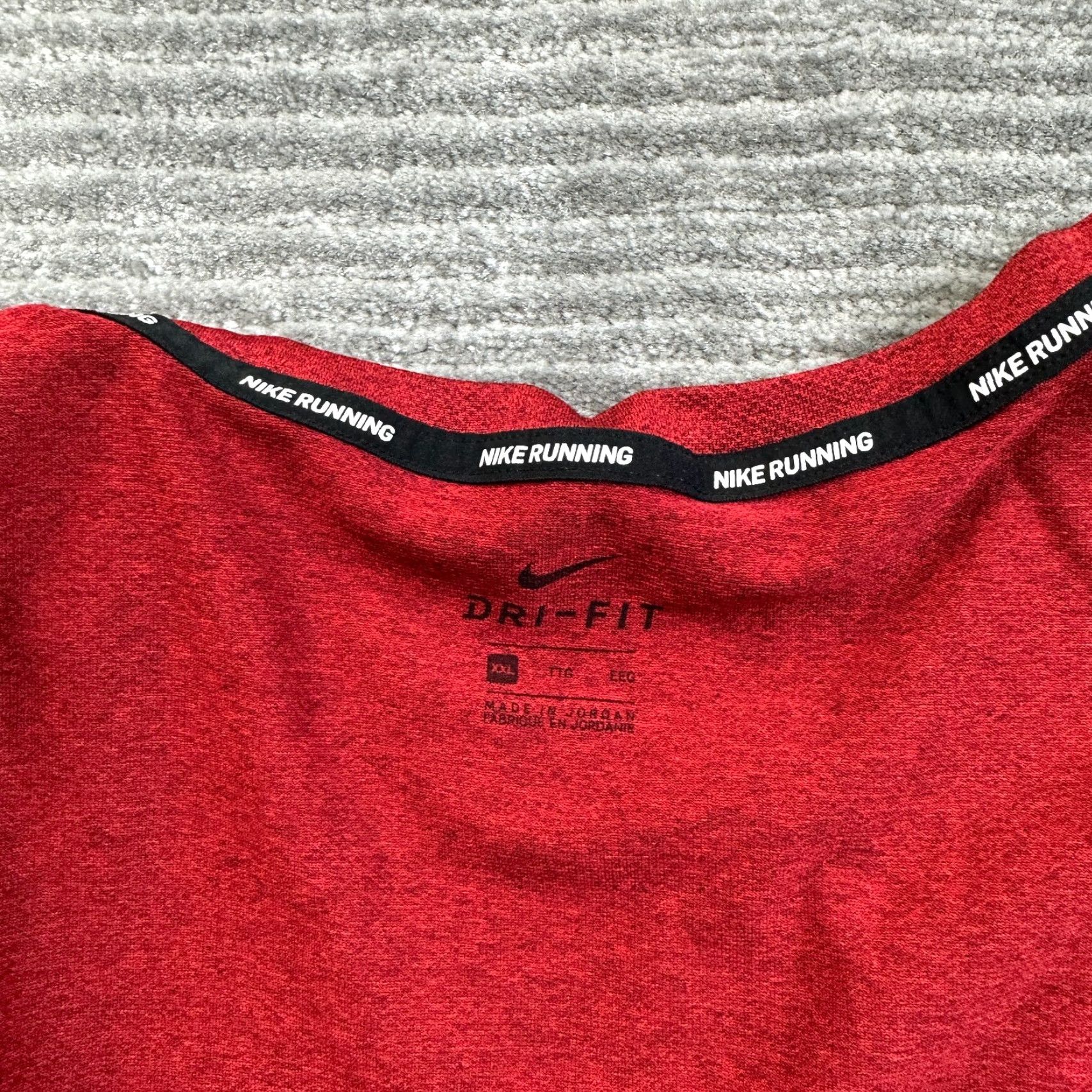 Nike Nike Miler Shirt Mens 2XL Red Dri-Fit Running Marathon Gym Jacquard Crew Neck Short Sleeve | Nike Dri-Fit | Logos & Sports Size US XXL / EU 58 / 5 - 7 Thumbnail
