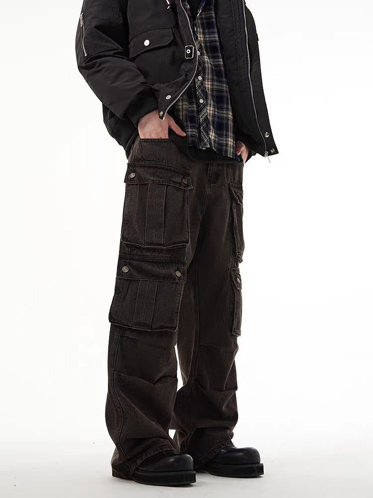 Japanese Brand × Jean Vintage Multi-Pocket Denim Workwear Trousers Size US 34 / EU 50 - 1 Thumbnail