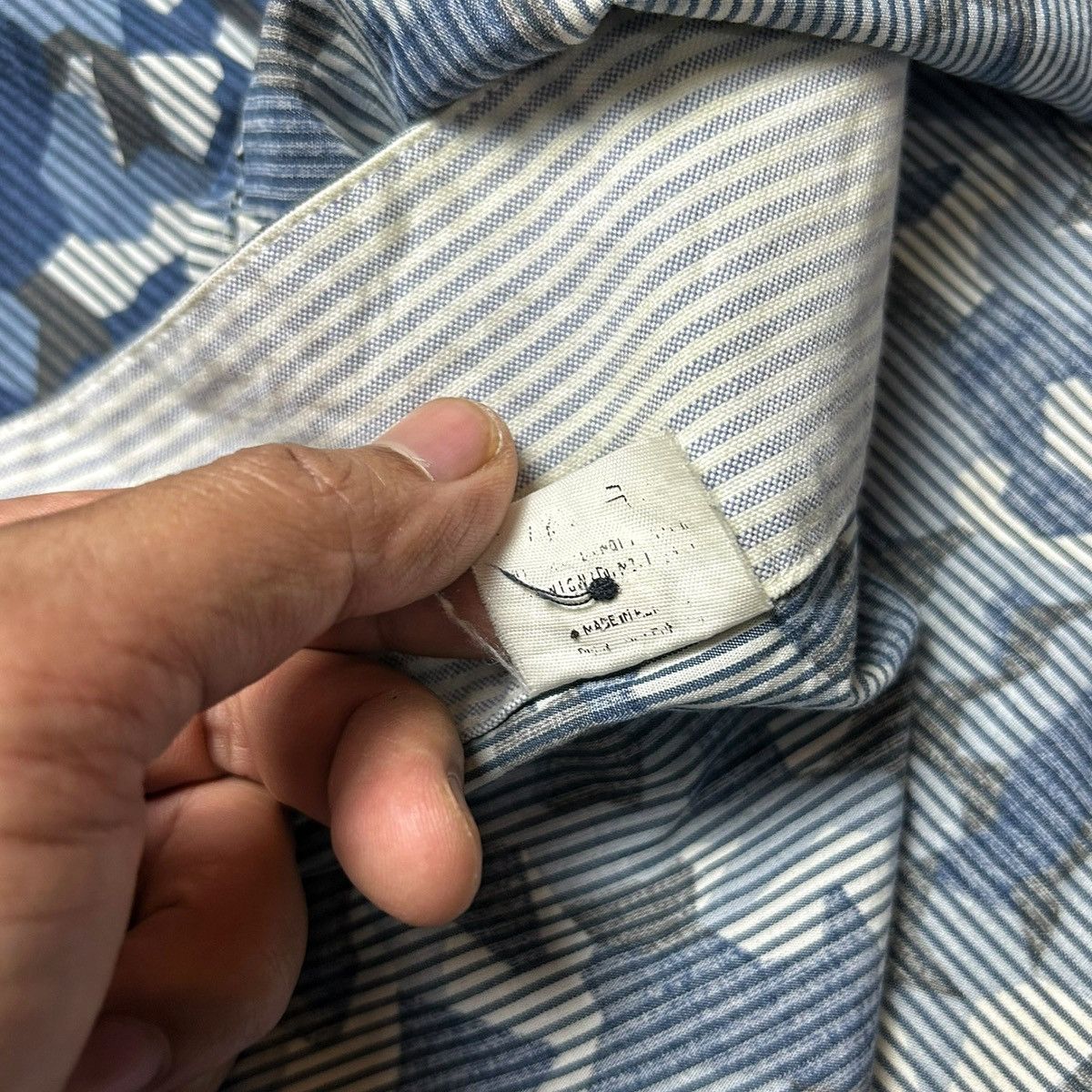 Japanese Brand Swellmob Shawl Collar Blue Seamless Camouflage Work Shirt Size US M / EU 48-50 / 2 - 12 Thumbnail