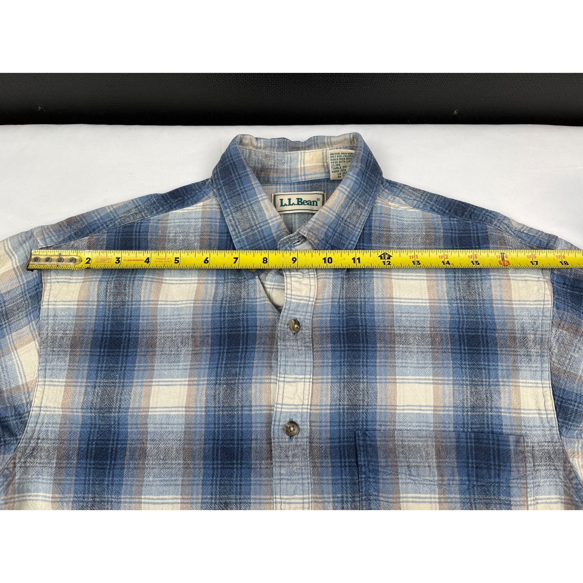 L.L. Bean L.L.Bean Men's Blue Plaid Shirt/Button Up Sz SM SKU 4476 Size US S / EU 44-46 / 1 - 5 Thumbnail