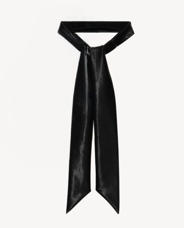 Saint Laurent Paris o1bcso1str0326 713398 Size: OS / Glossy Lavallière Tie Black Size ONE SIZE - 1 Preview