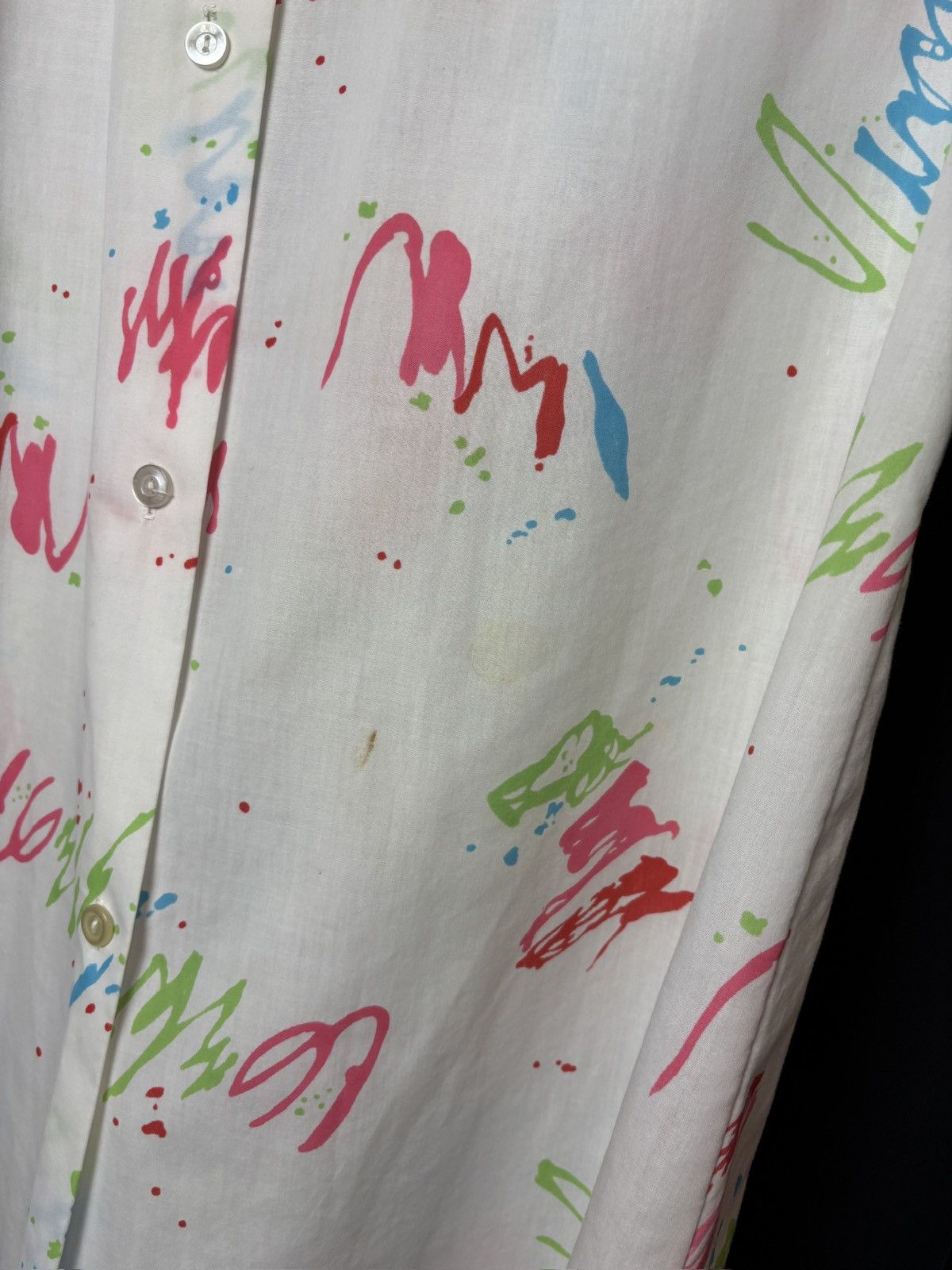Vintage 1980s Vintage Sleep Gown Art Attack Ugly Print Frock Dress Size S / US 4 / IT 40 - 9 Thumbnail