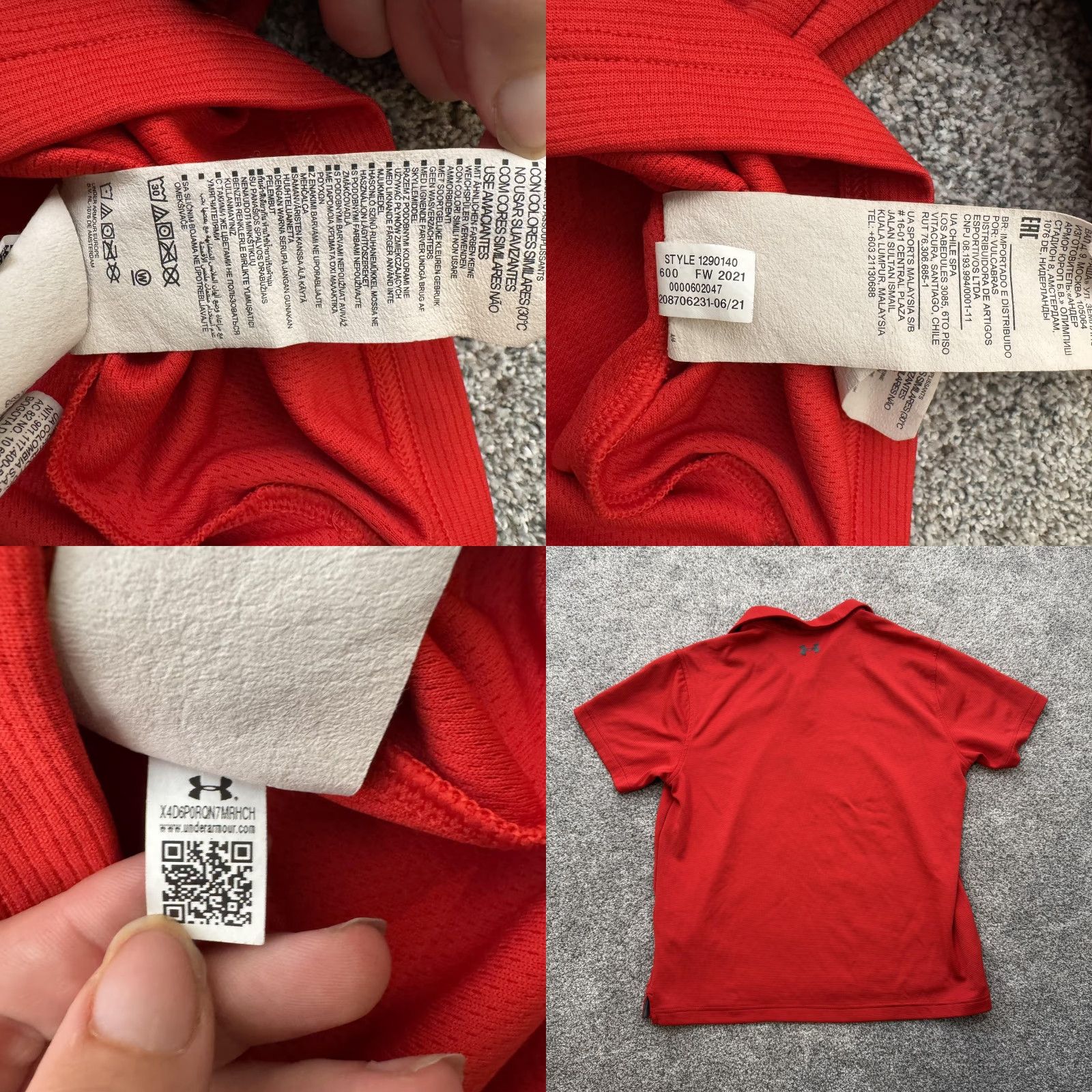 Under Armour Under Armour Polo Shirt Mens L Red 100% Polyester Athletic Golf Performance Lightweight Breathable Moisture Wicking Tagless Short Sleeve Vintage: No Size US L / EU 52-54 / 3 - 8 Thumbnail