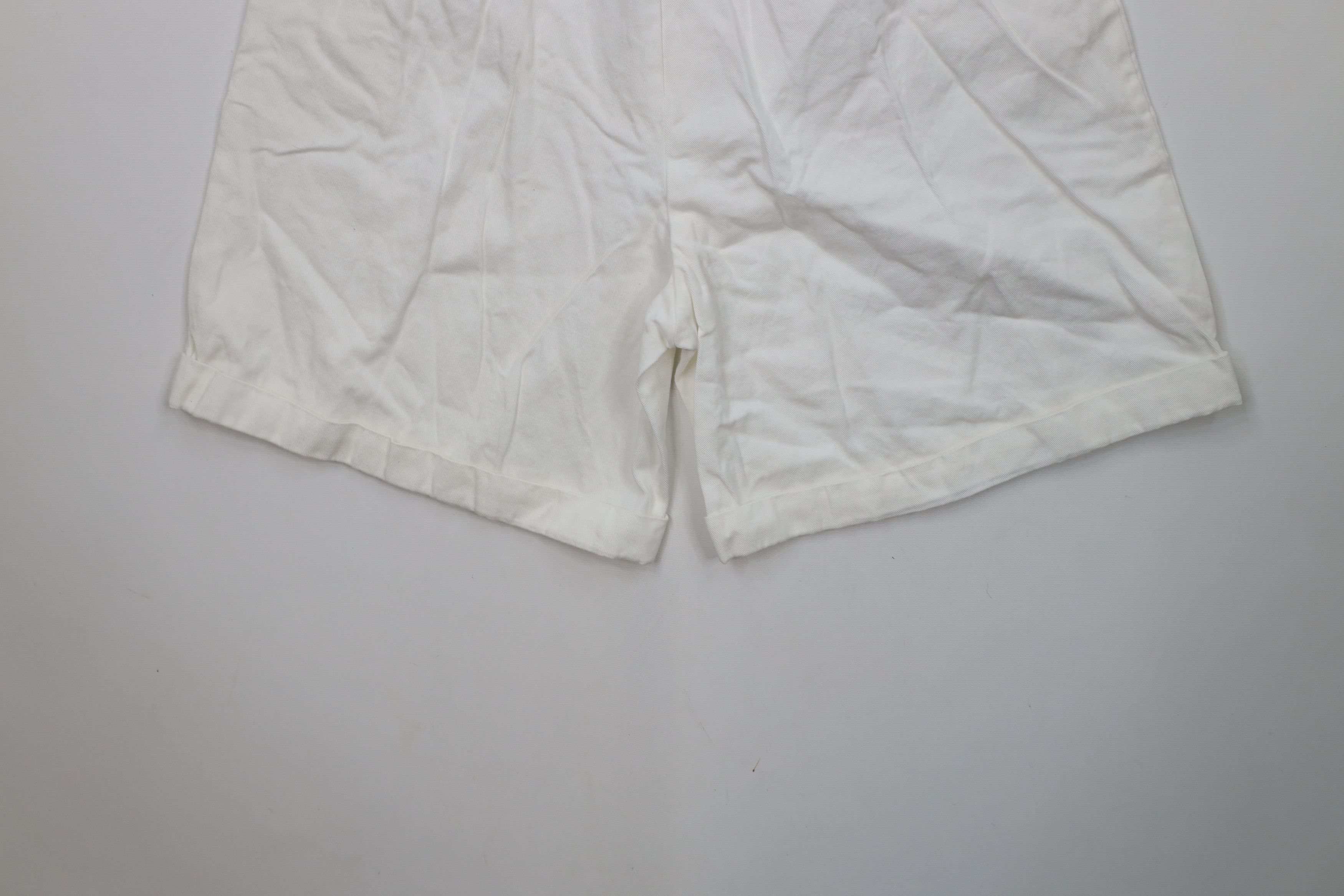 Vintage Deadstock Vintage 90s Streetwear Cuffed Shorts White Cotton Size 36" / US 14 / IT 50 - 12 Thumbnail