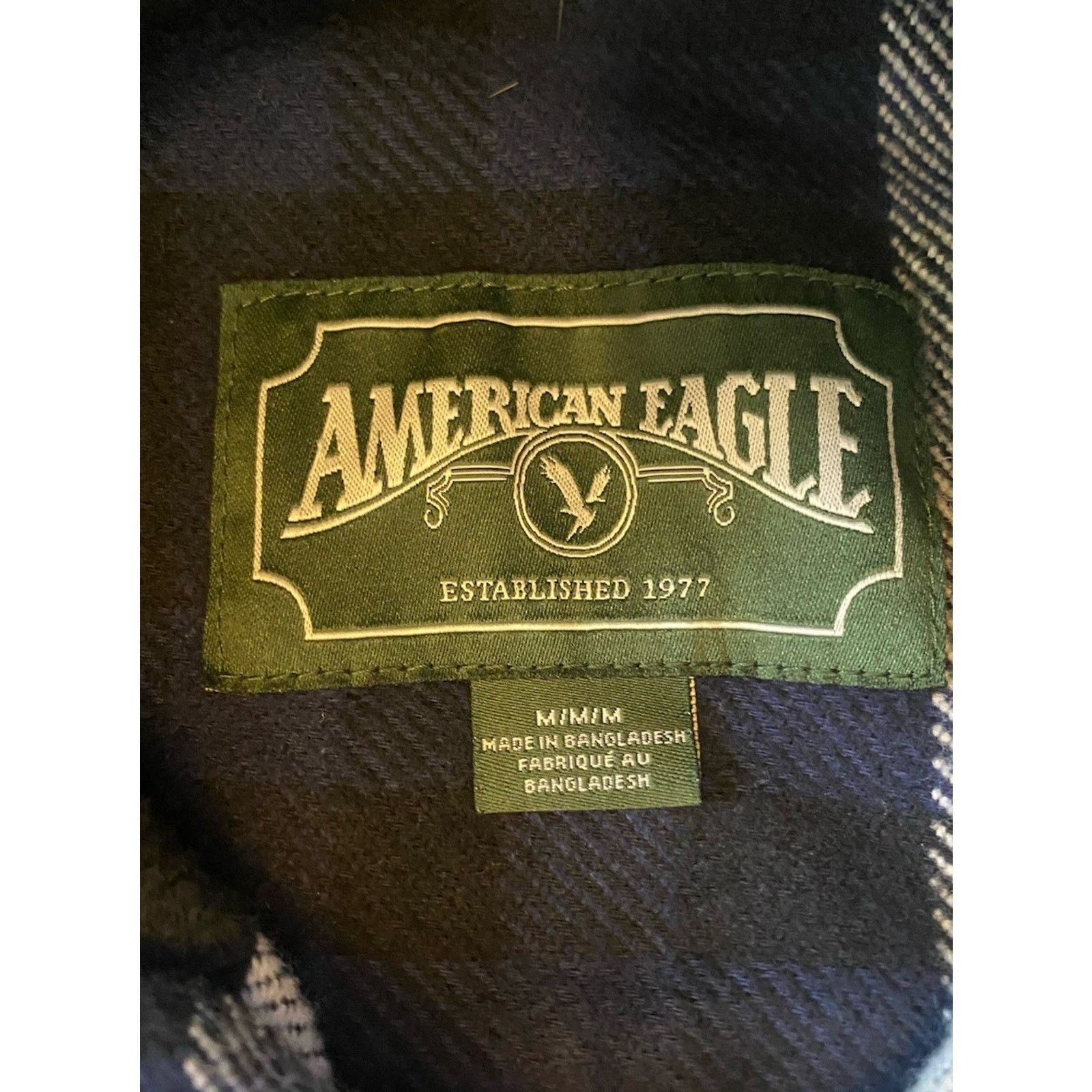 American Eagle Outfitters American Eagle Shirt Mens M Blue Flannel Detachable Hood Size US M / EU 48-50 / 2 - 2 Thumbnail