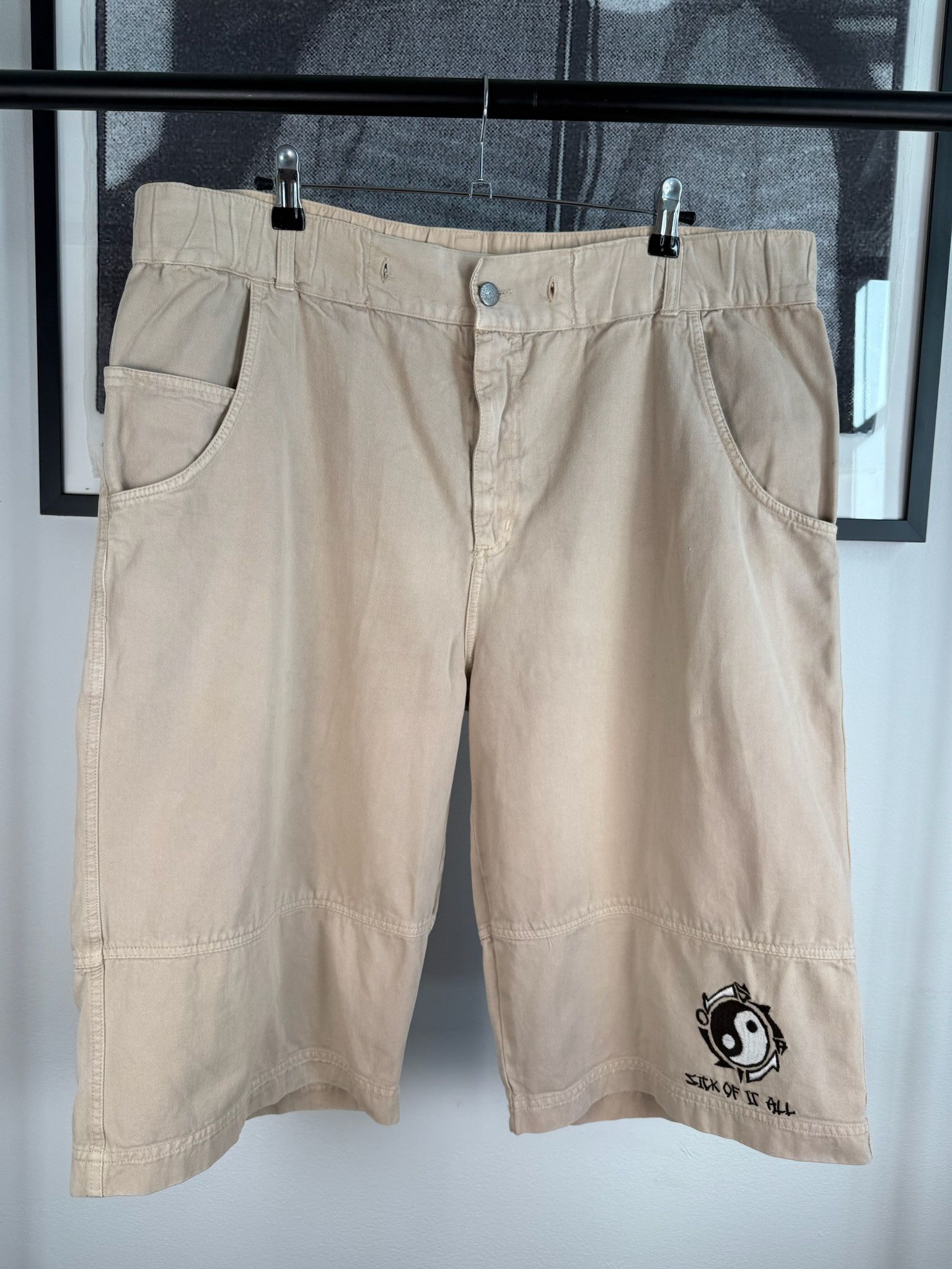 Vintage 🚭INSANELY RARE 90s🚭 SICK OF IT ALL PANEL SKATE SHORTS Size US 38 / EU 54 - 1 Thumbnail