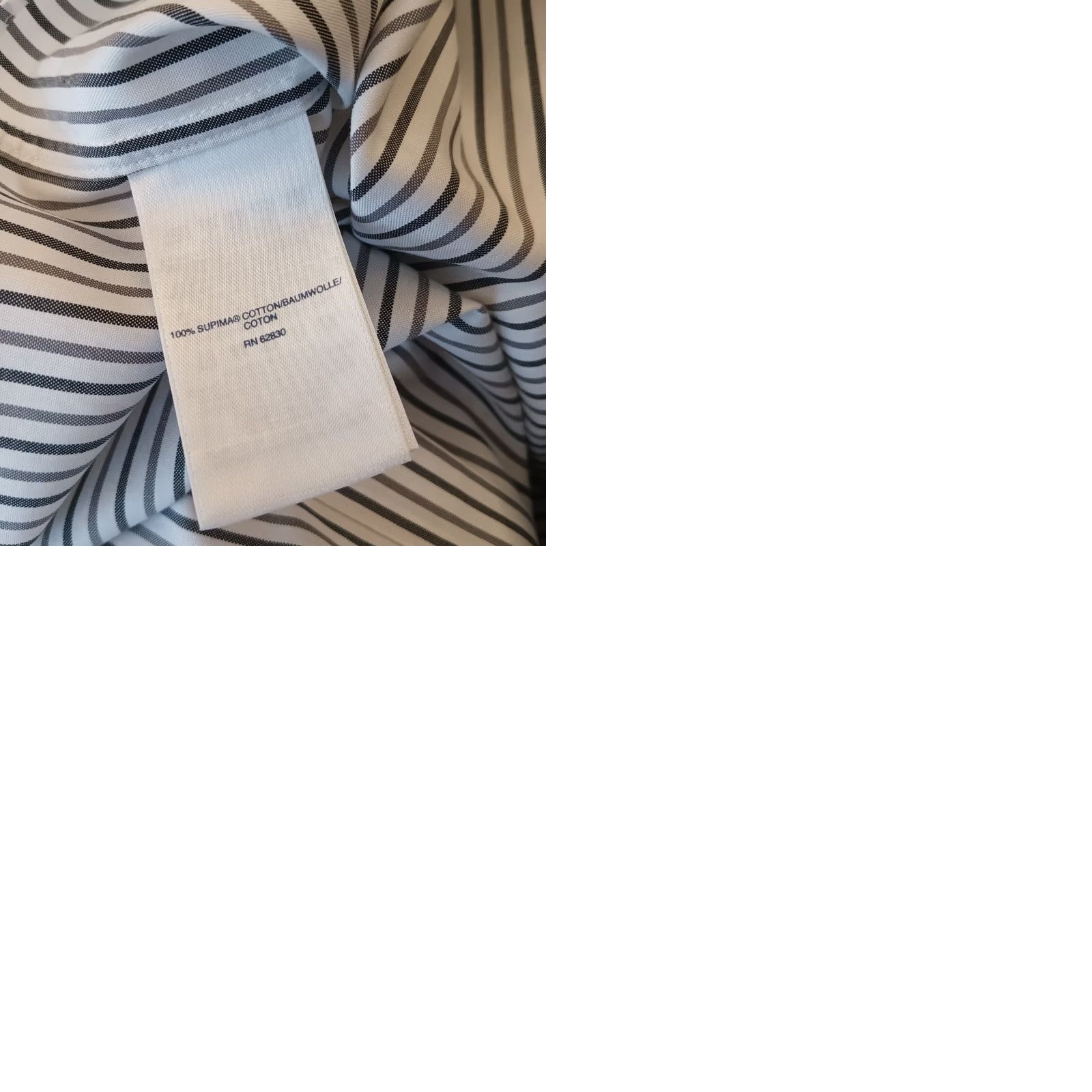 Lands' End Lands' End Shirt Mens 17.5 Gray Striped Long Sleeve Button Down Cotton Pinpoint Dress Shirt Mens Regular Size US XXL / EU 58 / 5 - 9 Thumbnail
