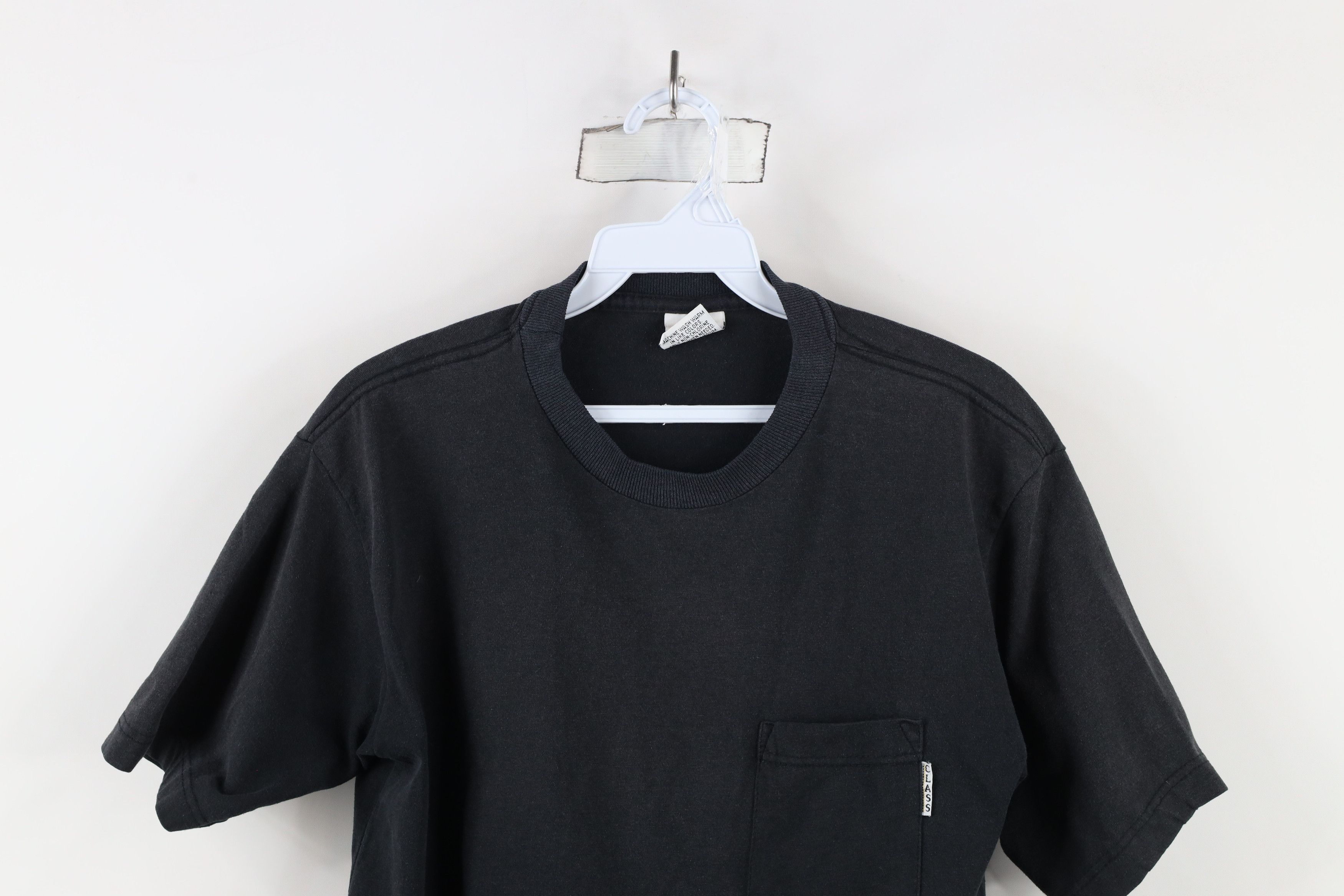 Vintage Vintage 90s Streetwear Blank Pocket T-Shirt Black Cotton USA Size M / US 6-8 / IT 42-44 - 2 Thumbnail