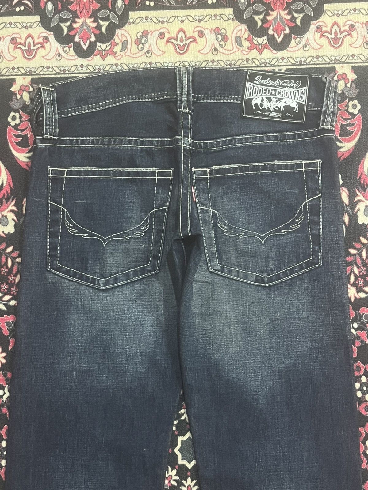 Japanese Brand Japanese Brand Rodeo Crowns Dark Whisker Washed Flare Jeans Size 27" / US 4 / IT 40 - 6 Thumbnail