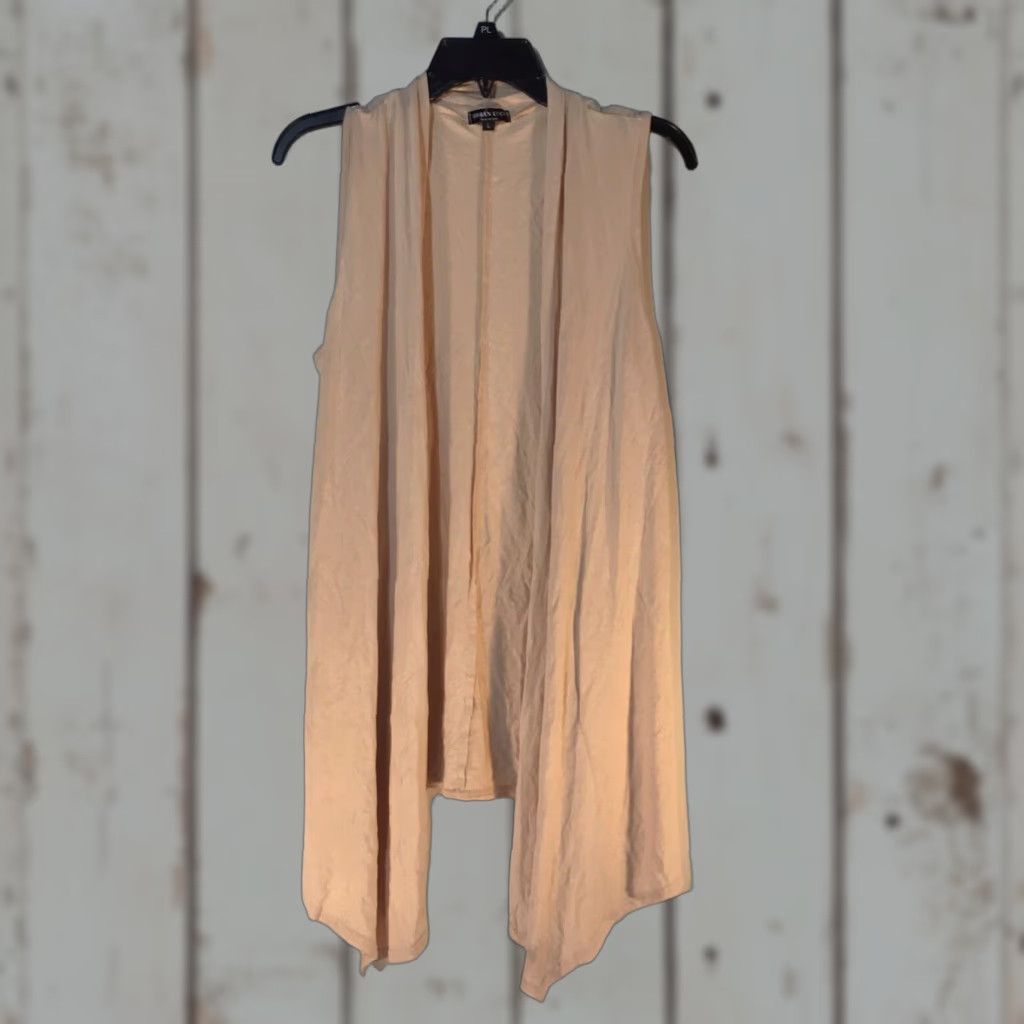 Vintage Urban Coco Women's Cardigan Sleeveless Open Front Asymmetrical Knit Spandex Viscose Beige Size L Casual Summer Spring Size L / US 10 / IT 46 - 1 Thumbnail