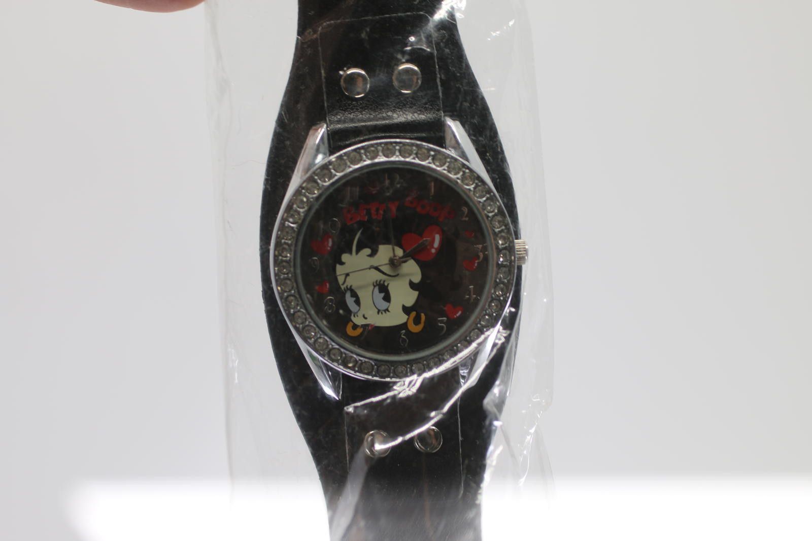 Other Betty Boop Black Leather Strap Watch with Rhinestone Bezel Size ONE SIZE - 3 Thumbnail