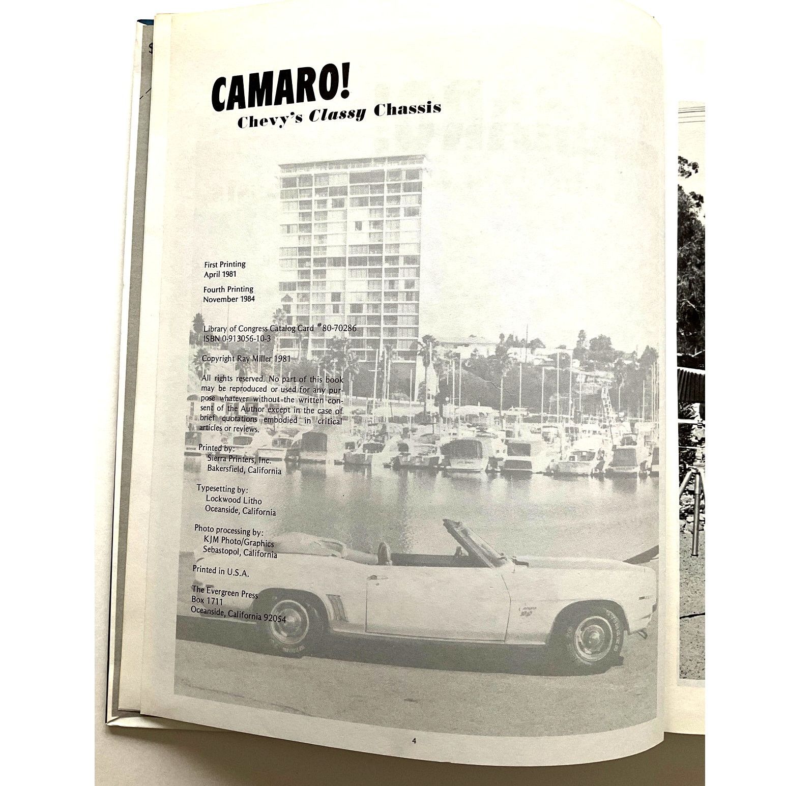 Other CAMARO! CHEVY’S CLASSY CHASSIS Book Vintage Size ONE SIZE - 4 Thumbnail
