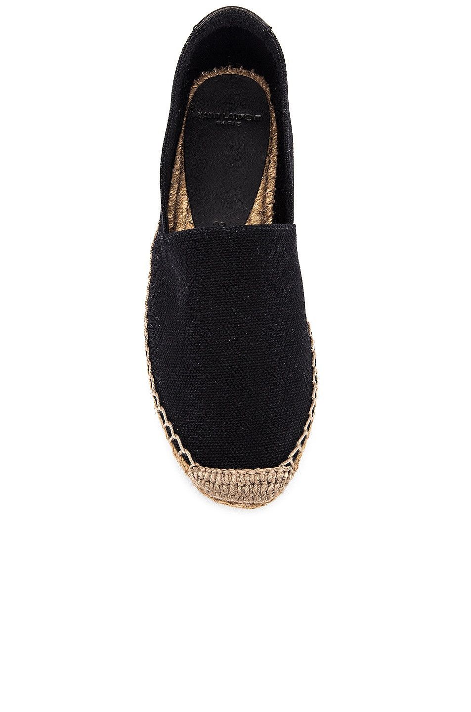 Saint Laurent Paris oc11z1125 Embroidered Espadrilles in Canvas in Black Size US 11 / IT 41 - 4 Thumbnail
