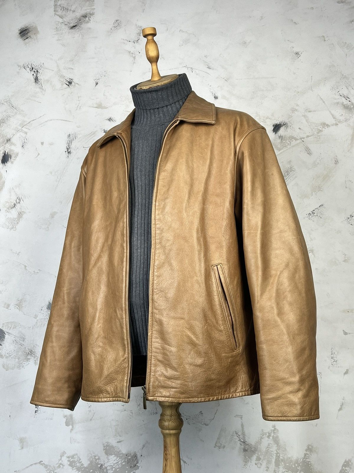 Vintage Vintage Leather Zip Jacket Size 50 M - L Size US L / EU 52-54 / 3 - 1 Thumbnail