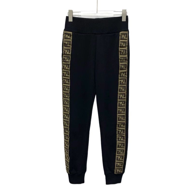 Fendi Fendi Black Side Logo Cotton Joggers Size US 38 / EU 54 - 1 Thumbnail