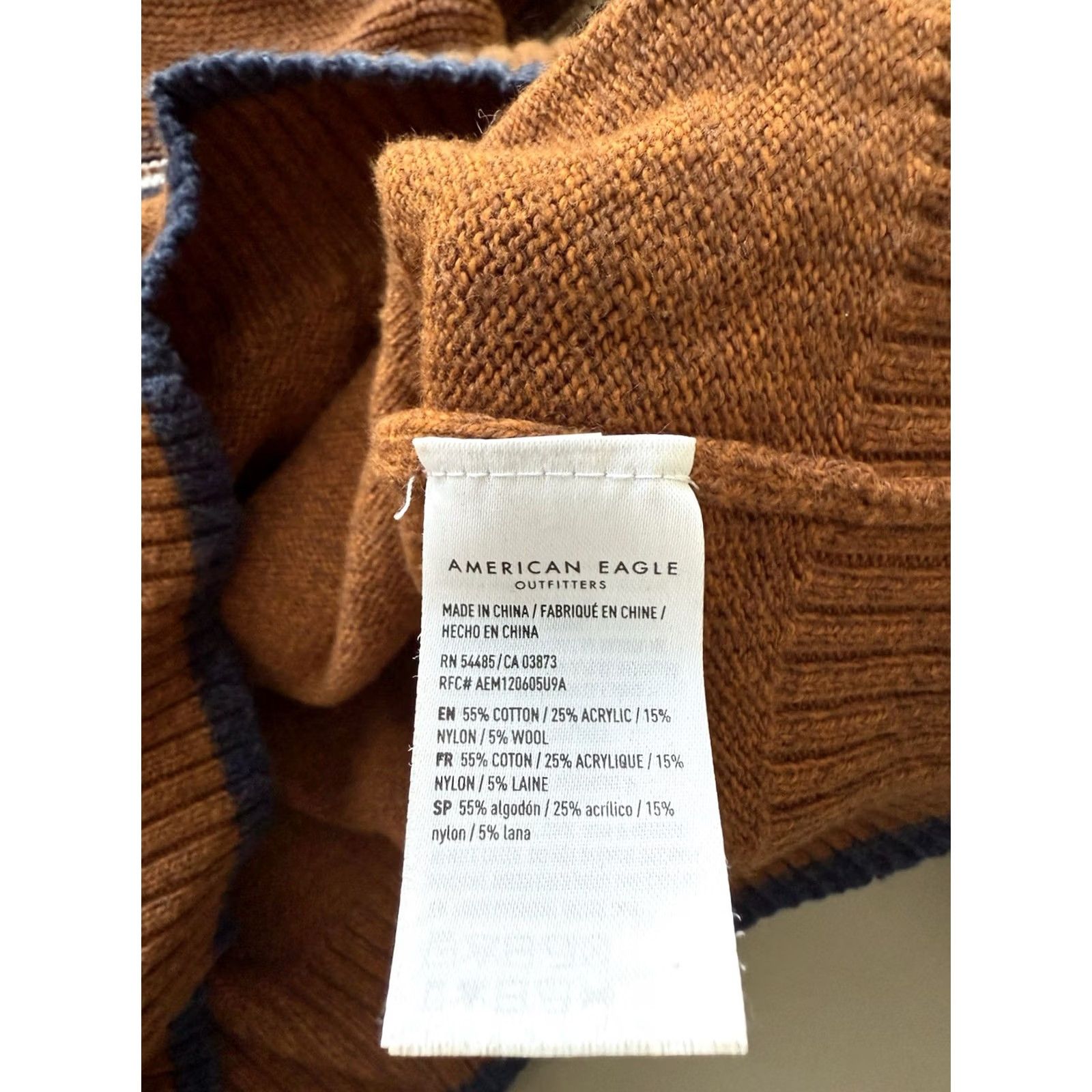 American Eagle Outfitters American Eagle Sweater Large Mens Hooded Tan Gray Preppy Academia Varsity Classy Size L / US 10 / IT 46 - 3 Thumbnail