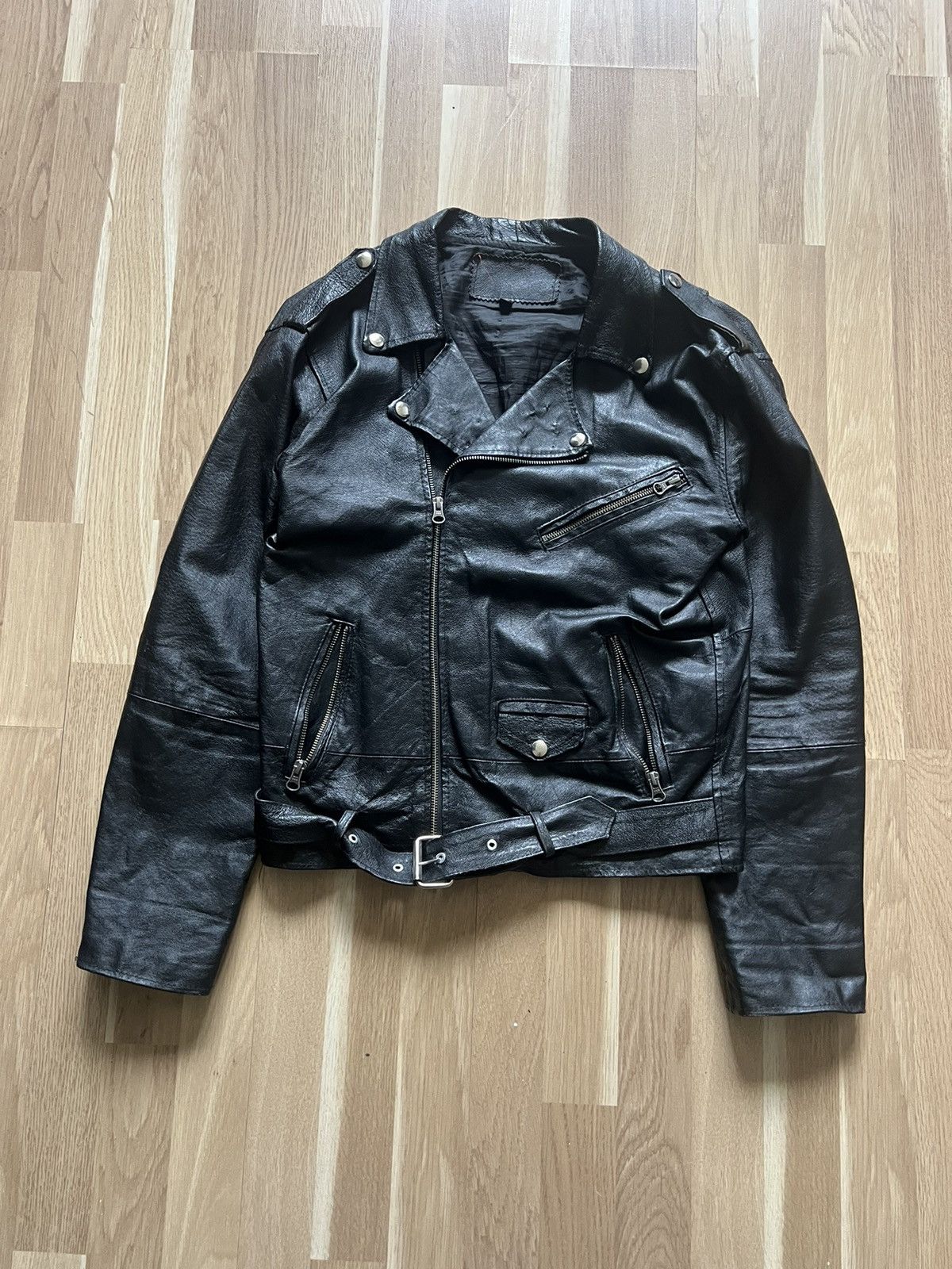 Vintage Vintage leather biker jacket archive punk avant garde schott Size US M / EU 48-50 / 2 - 2 Thumbnail