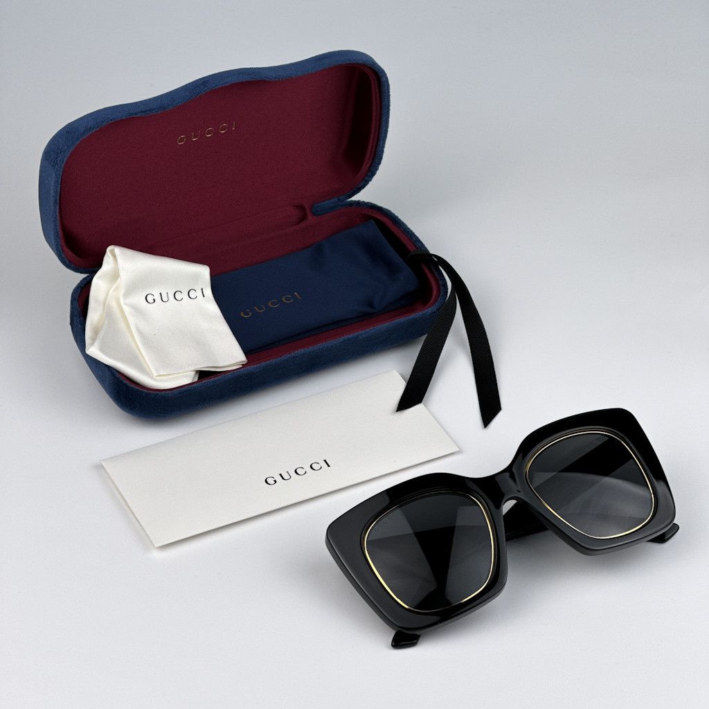 Gucci NEW Gucci GG1151S 001 Cat Eye Oversized Unisex Sunglasses Size ONE SIZE - 9 Thumbnail