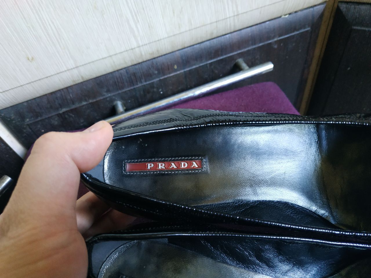 Prada Prada Black Patent Ballet Flats Gold Buckle EU 37 Size US 6 / IT 36 - 6 Thumbnail