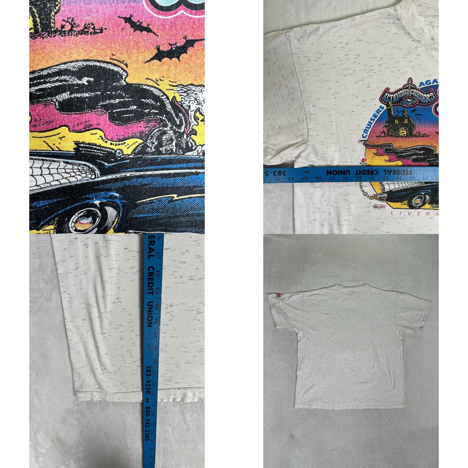 Vintage VINTAGE Altamont Cruisers T-Shirt Dracula Hot Rod Car Show T-Shirt XL 90s Men Gray Short Sleeve Horror Halloween Movie Cars Dracula Mens XL 90s Size US XL / EU 56 / 4 - 8 Thumbnail