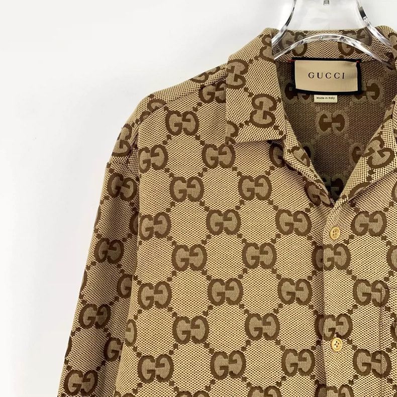 Gucci Gucci Brown logo jacquad full print cotton lapel single-bre Size US S / EU 44-46 / 1 - 3 Thumbnail