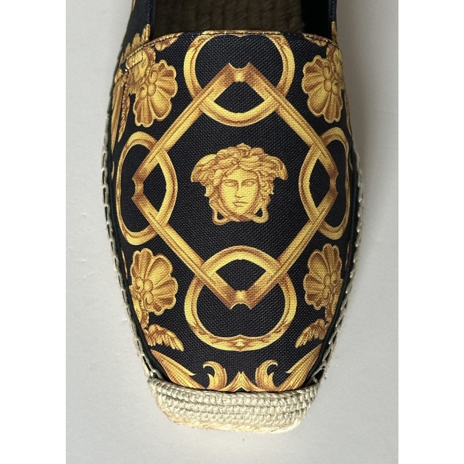 Versace VERSACE Barocco Gold/Black Canvas Espadrilles 11 1014774 Size US 11 / EU 44 - 7 Thumbnail