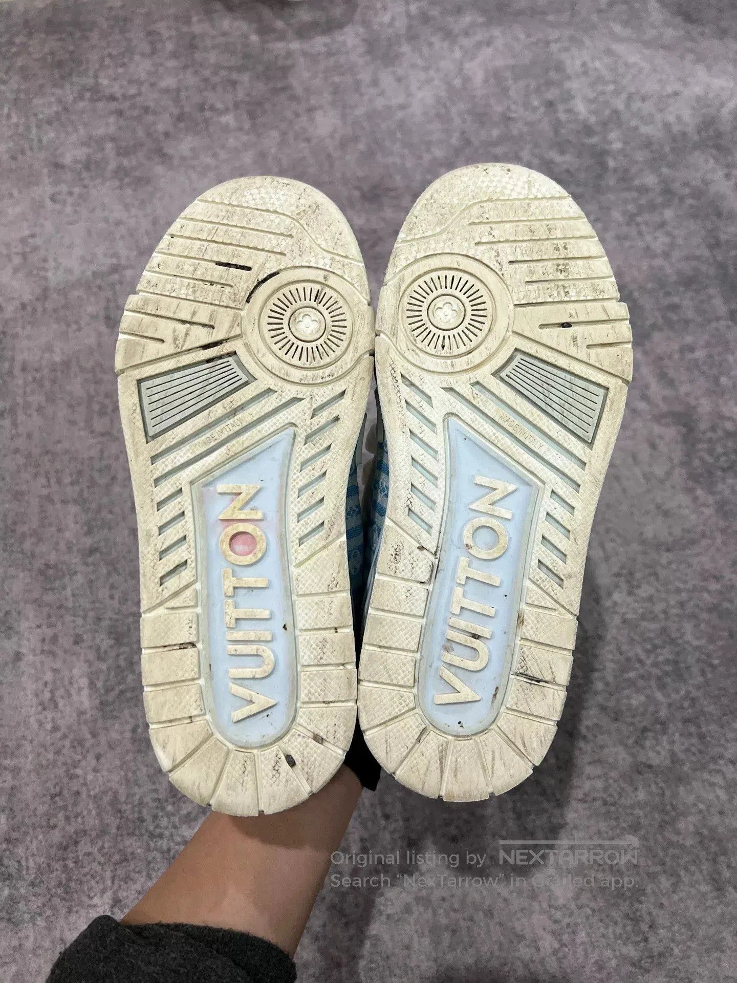 Louis Vuitton lv striped trainer shoes in blue. Size US 5 / EU 37 - 8 Thumbnail