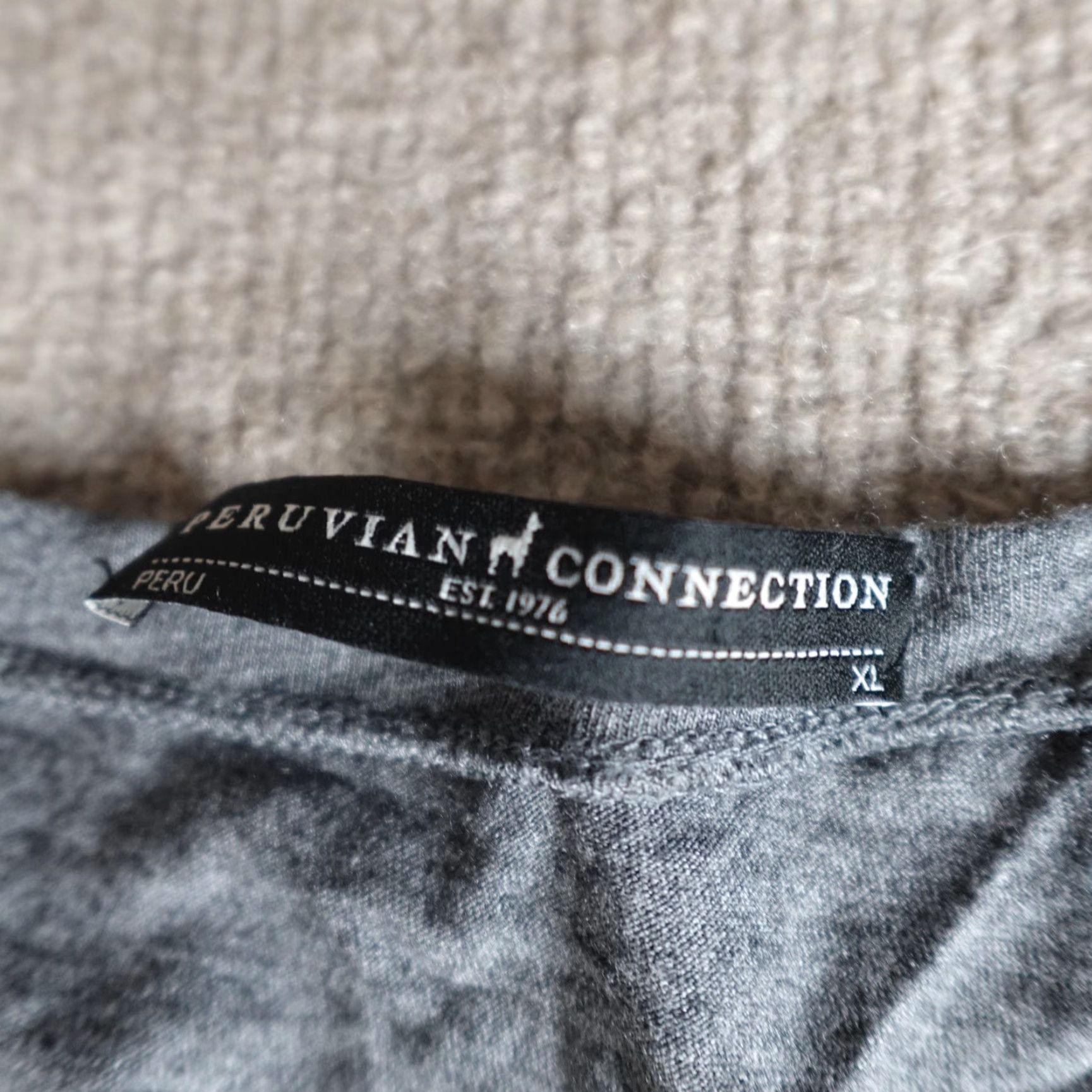 Vintage Peruvian Connection Top Womens XL Blue Gray V-Neck Pima Modal Size XL / US 12-14 / IT 48-50 - 2 Thumbnail