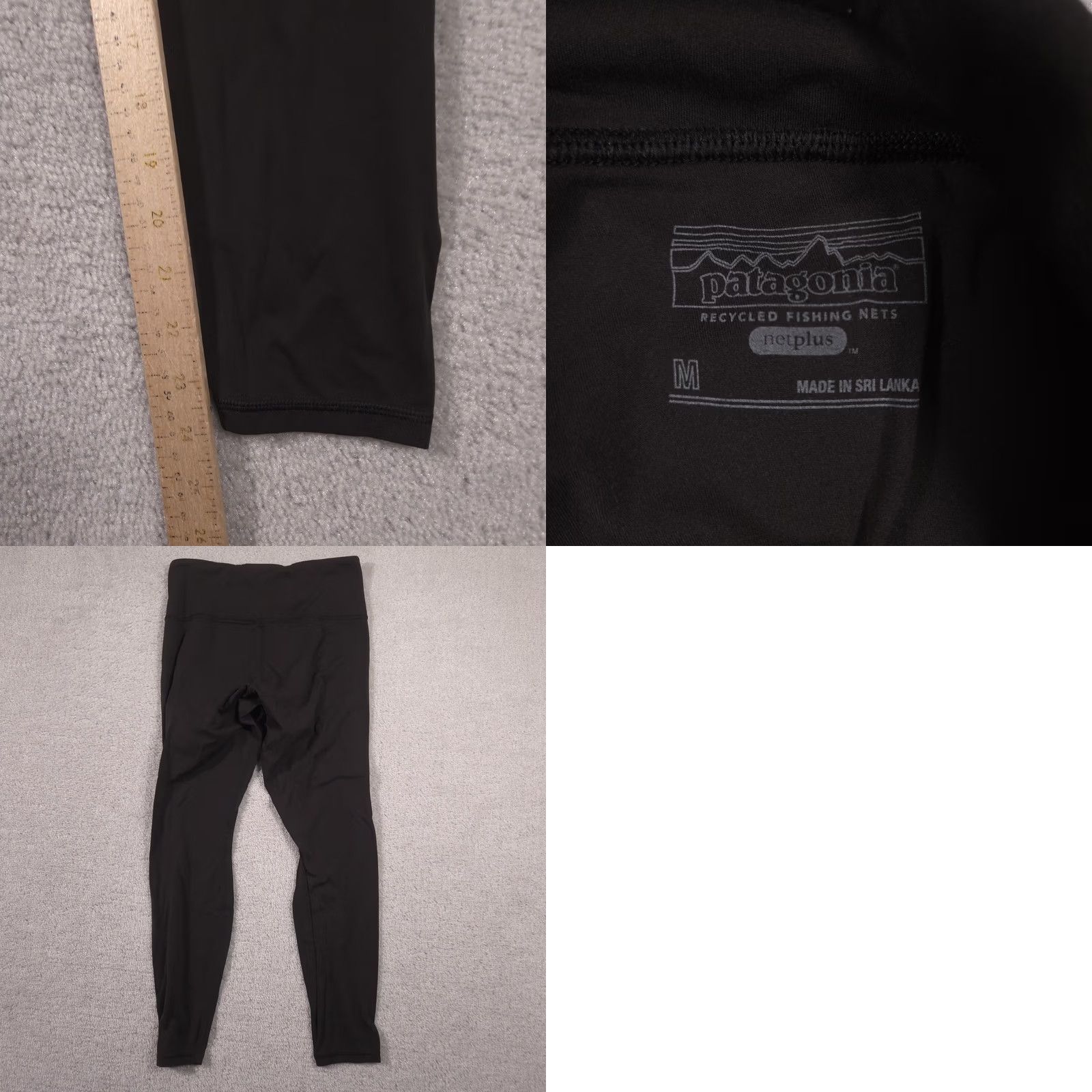 Patagonia Patagonia Leggings Womens M Black Mid Rise Capri Yoga Gym & Training Stretch Jersey Knit Size 32" / US 10 / IT 46 - 8 Thumbnail