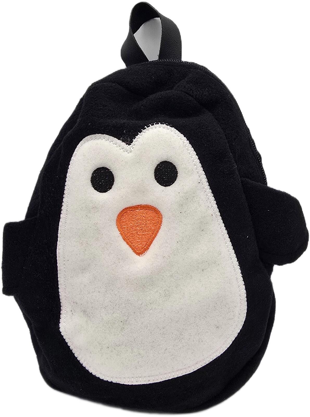 Unknown London Cute Penguin Design Black Backpack with Adjustable Straps Size ONE SIZE - 1 Thumbnail