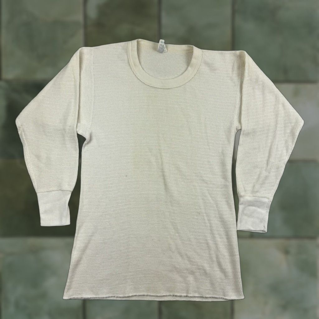 Sears VINTAGE Sears 1970s Thermal Long Sleeve T-Shirt Adult Large White Grunge Mens Size US L / EU 52-54 / 3 - 1 Thumbnail