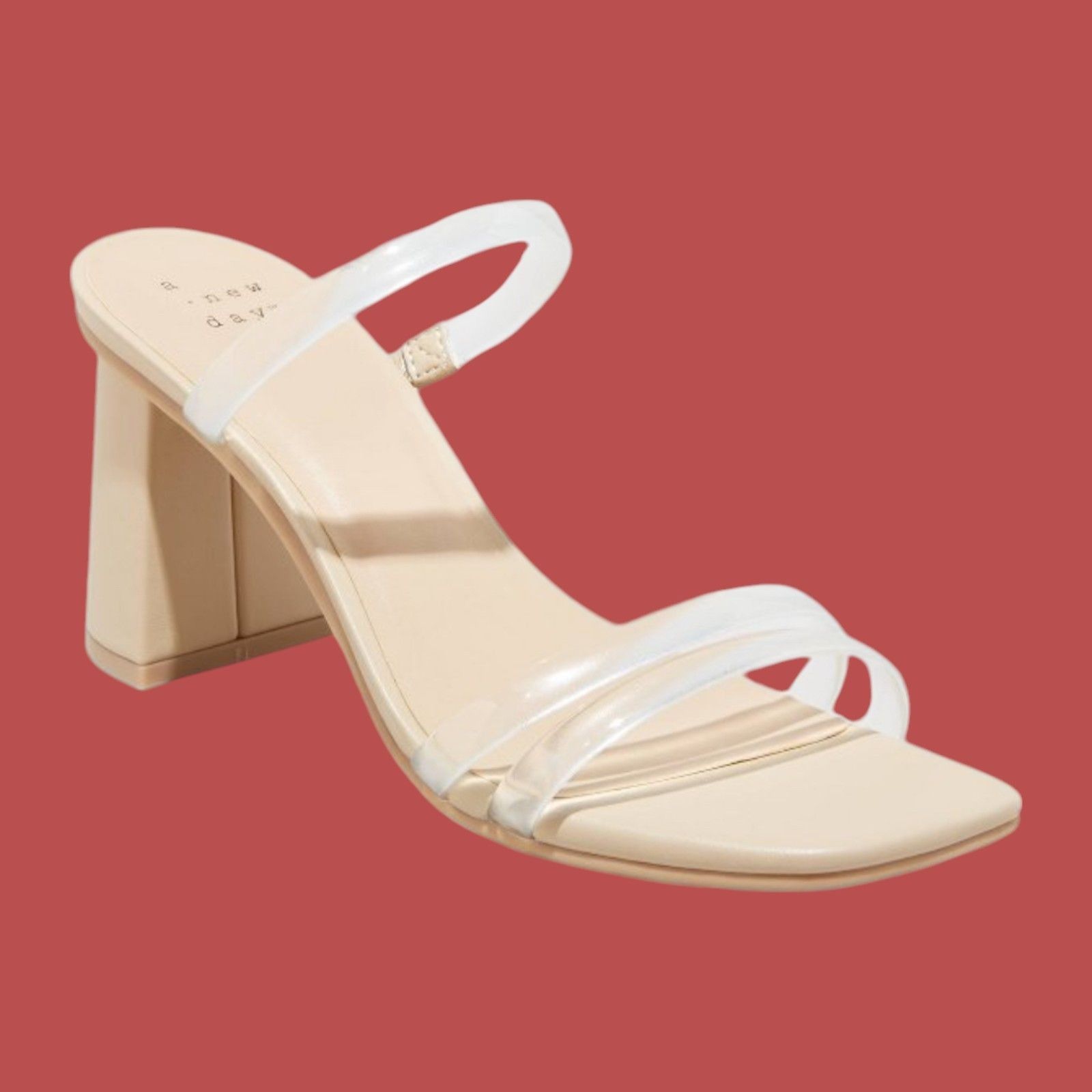 Other A New Day - Women's Stacy Mule Heels - Beige/Clear - 11 Size US 11 / IT 41 - 1 Thumbnail