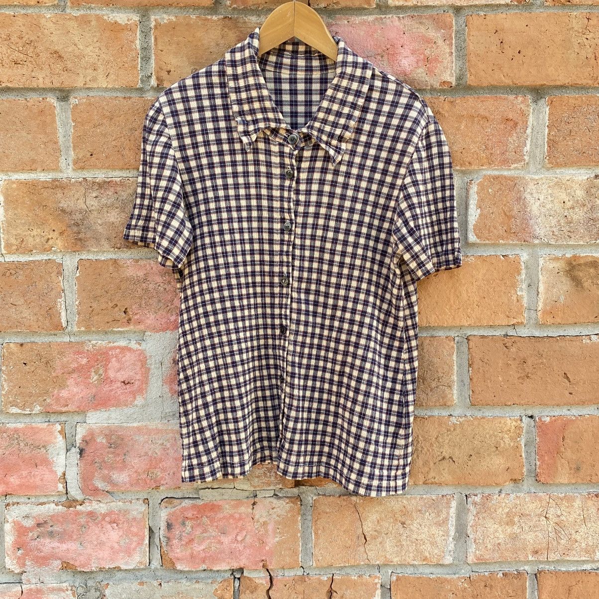 Tsumori Chisato Tsumori Chisato Vintage Plaid Button-Up Pleated Shirt Size M / US 6-8 / IT 42-44 - 1 Thumbnail