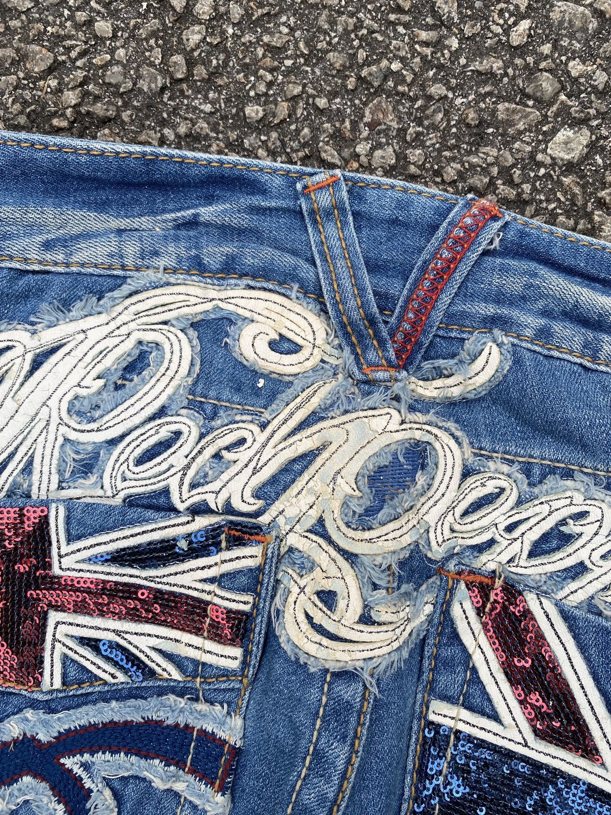 Japanese Brand Red Pepper Low Rise Faded Blue Back Logo Flare Jeans Size US 30 / EU 46 - 14 Thumbnail