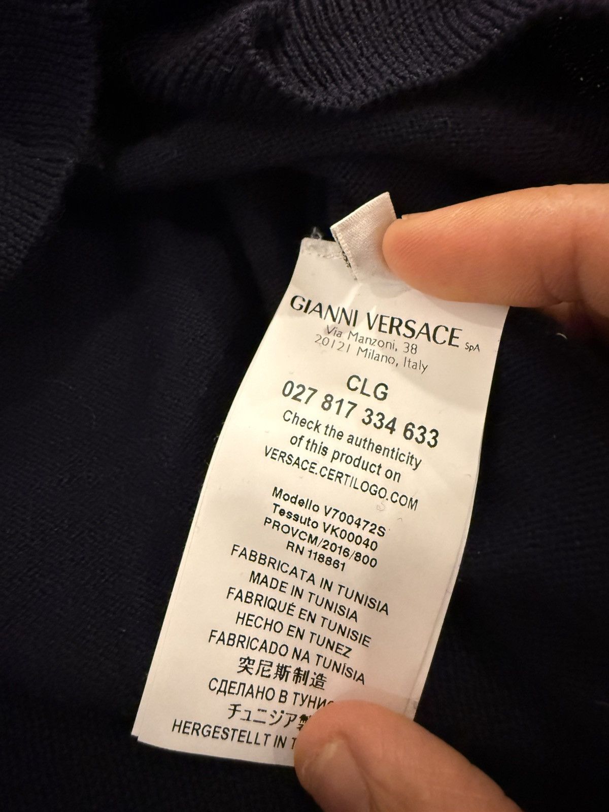 Versace Versace knit navy blue. Never worn Size US S / EU 44-46 / 1 - 3 Thumbnail