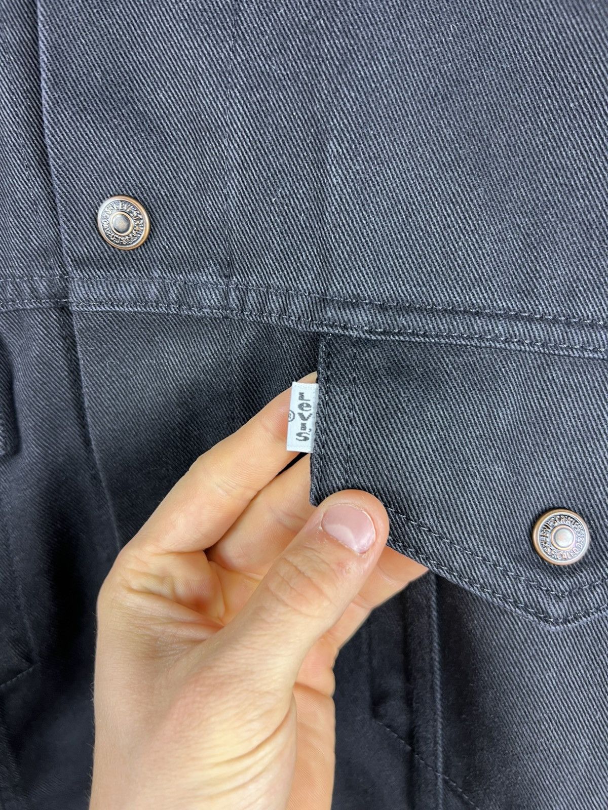 Levi's Vintage 90s Levi’s Sta-Prest denim trucker jacket levis logo Size XL / US 12-14 / IT 48-50 - 12 Thumbnail